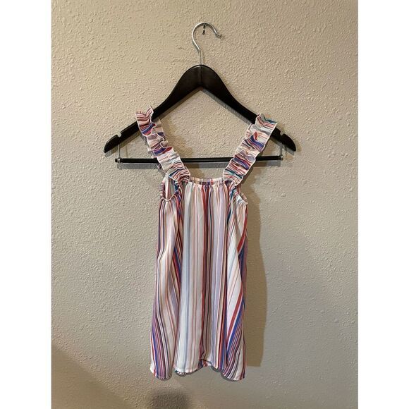 Striped tank top ruffle straps - Picture 4 of 4